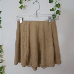 Small F21 Nude Faux Leather A-like Midi Skirt